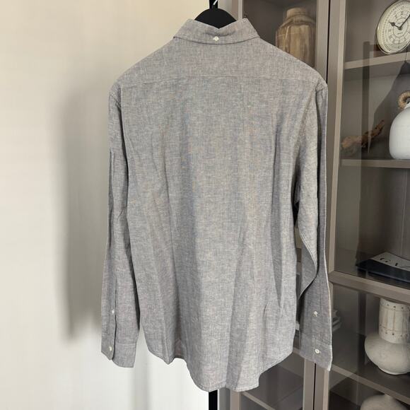 Taylor Stitch The Jack Blue Sky Club Shirt 44 NEW Woven Linen Cotton Long Sleeve - Picture 5 of 7